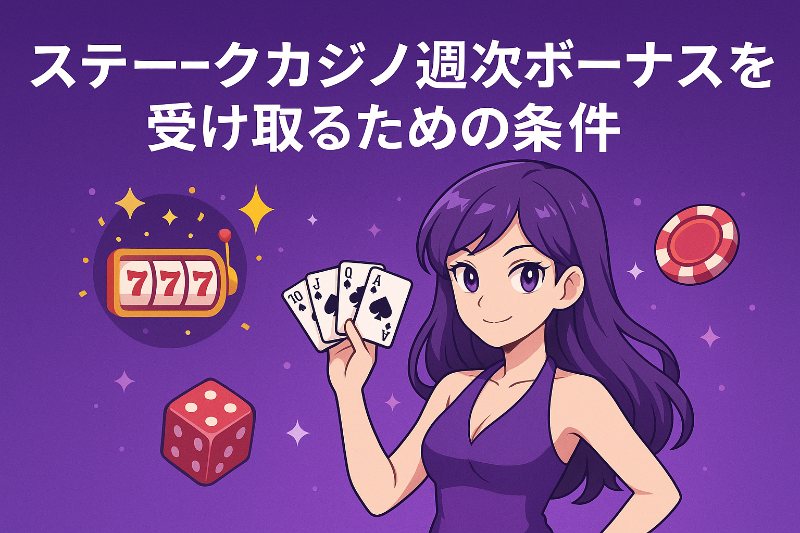ステークカジノ週次ボーナスは条件達成で受取可能。 ステークカジノ週次ボーナスは条件達成で受取可能。