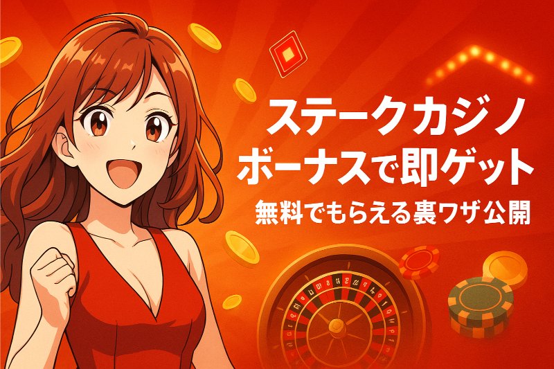 ステークカジノ ボーナスで即ゲット！無料でもらえる裏ワザ公開