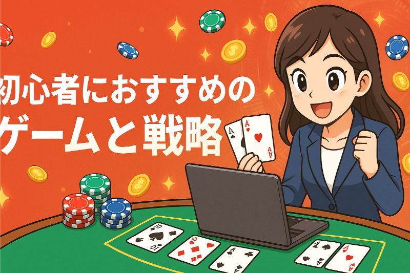 初心者はスロットやブラックジャックで簡単戦略を試し、安全に楽しむ。